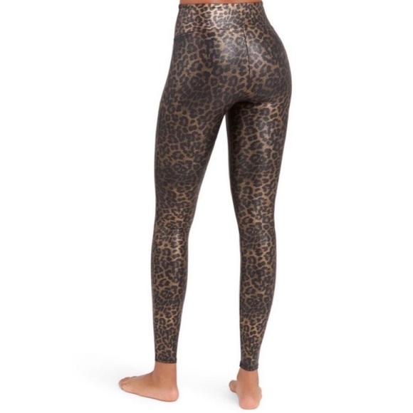 Spanx Faux Leather Leopard Print Leggings - Picture 6 of 8